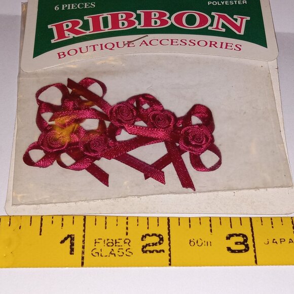 🎯 Vintage Offray Miniature Bows with Flowers for Crafting - Picture 2 of 8
